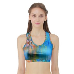 Background Texture Structure Sports Bra With Border