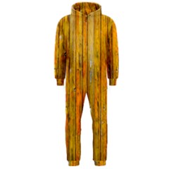 Background Wood Lath Board Fence Hooded Jumpsuit (men) 