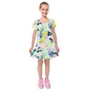 Colorful paint Kids  Short Sleeve Velvet Dress View1