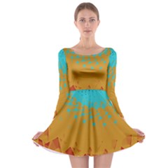 Bluesunfractal Long Sleeve Skater Dress