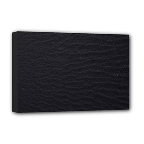 Black Pattern Sand Surface Texture Deluxe Canvas 18  X 12  