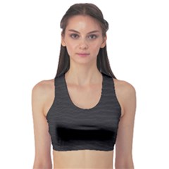 Black Pattern Sand Surface Texture Sports Bra