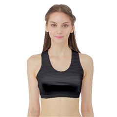 Black Pattern Sand Surface Texture Sports Bra With Border