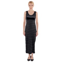 Black Pattern Sand Surface Texture Fitted Maxi Dress