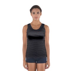 Black Pattern Sand Surface Texture Women s Sport Tank Top  by Amaryn4rt