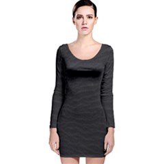 Black Pattern Sand Surface Texture Long Sleeve Velvet Bodycon Dress by Amaryn4rt