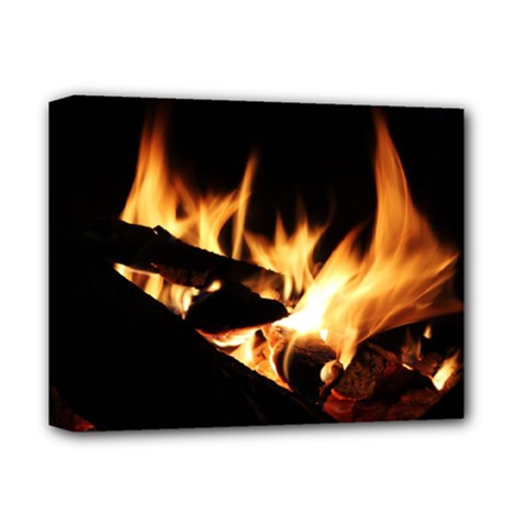 Bonfire Wood Night Hot Flame Heat Deluxe Canvas 14  X 11  by Amaryn4rt