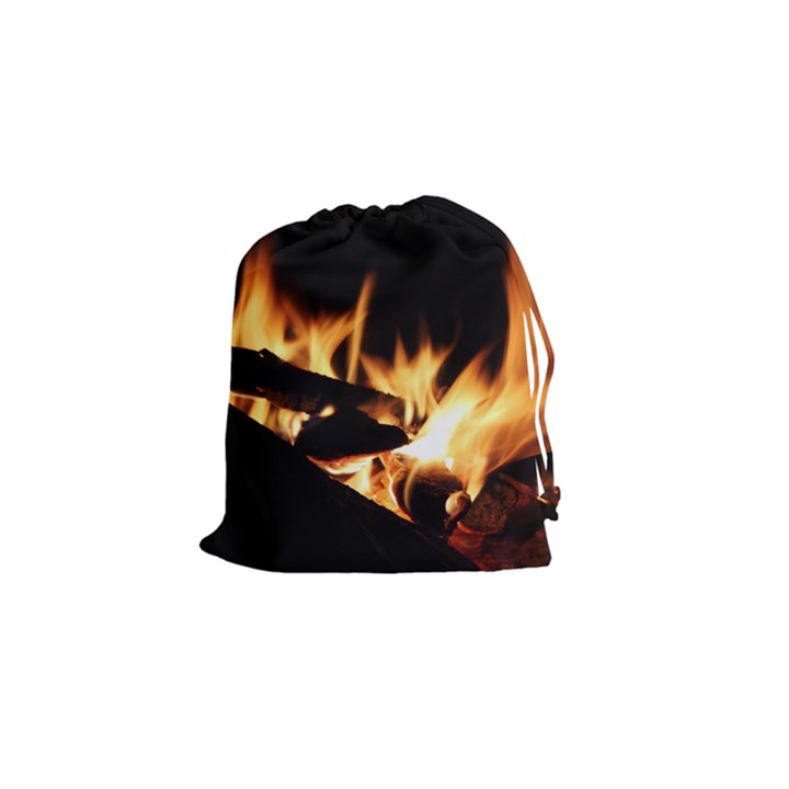 Bonfire Wood Night Hot Flame Heat Drawstring Pouches (Small) 