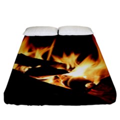 Bonfire Wood Night Hot Flame Heat Fitted Sheet (california King Size)