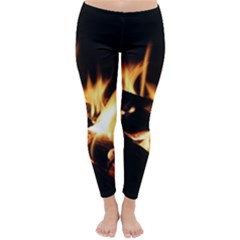 Bonfire Wood Night Hot Flame Heat Classic Winter Leggings by Amaryn4rt