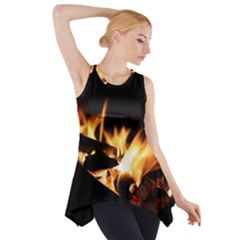 Bonfire Wood Night Hot Flame Heat Side Drop Tank Tunic