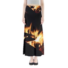 Bonfire Wood Night Hot Flame Heat Maxi Skirts by Amaryn4rt