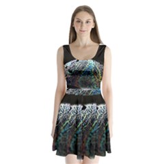 Bubble Iridescent Soap Bubble Split Back Mini Dress 