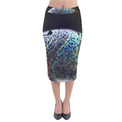 Bubble Iridescent Soap Bubble Velvet Midi Pencil Skirt