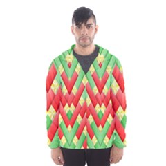 Christmas Geometric 3d Design Hooded Wind Breaker (men)