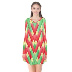 Christmas Geometric 3d Design Flare Dress by Amaryn4rt