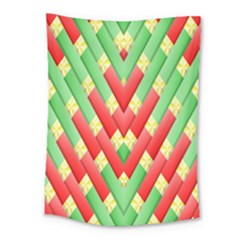 Christmas Geometric 3d Design Medium Tapestry