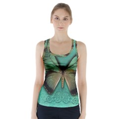 Butterfly Background Vintage Old Grunge Racer Back Sports Top