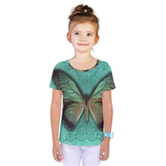 Butterfly Background Vintage Old Grunge Kids  One Piece Tee