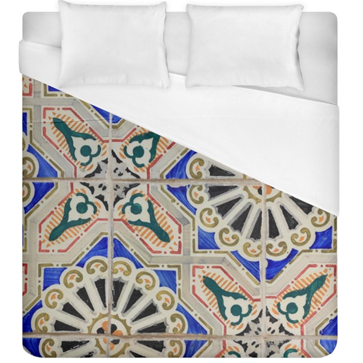 Ceramic Portugal Tiles Wall Duvet Cover (King Size)