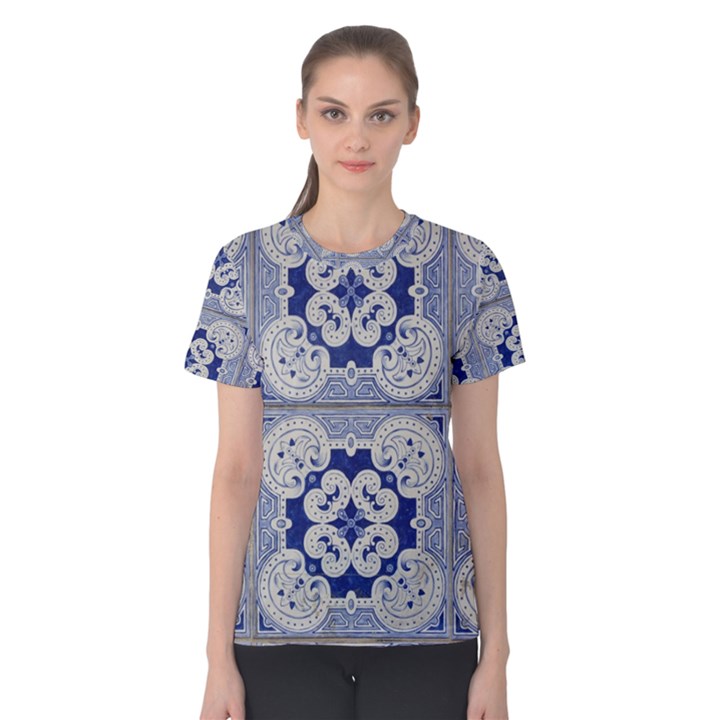 Ceramic Portugal Tiles Wall Women s Cotton Tee