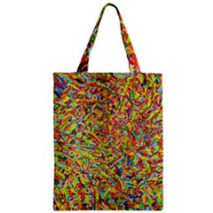 Canvas Acrylic Design Color Zipper Classic Tote Bag