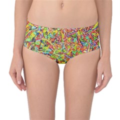 Canvas Acrylic Design Color Mid-waist Bikini Bottoms