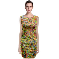 Canvas Acrylic Design Color Classic Sleeveless Midi Dress