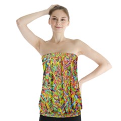 Canvas Acrylic Design Color Strapless Top