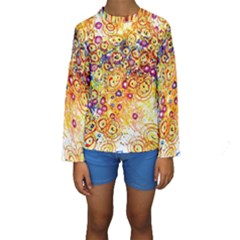 Canvas Acrylic Design Color Kids  Long Sleeve Swimwear