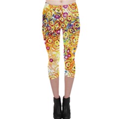 Canvas Acrylic Design Color Capri Leggings 