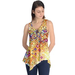 Canvas Acrylic Design Color Sleeveless Tunic