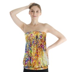 Canvas Acrylic Design Color Strapless Top