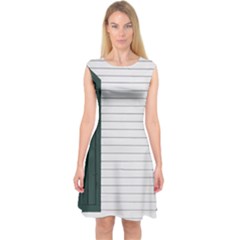 Construction Design Door Exterior Capsleeve Midi Dress