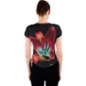 Flower Pattern Design Abstract Background Crew Neck Crop Top View2