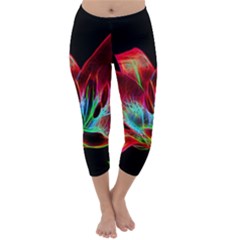 Flower Pattern Design Abstract Background Capri Winter Leggings  by Amaryn4rt