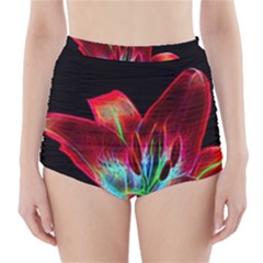 Flower Pattern Design Abstract Background High-waisted Bikini Bottoms