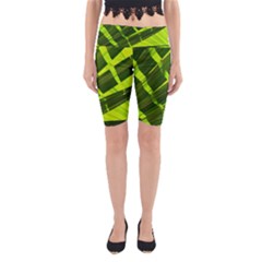 Frond Leaves Tropical Nature Plant Yoga Cropped Leggings by Amaryn4rt