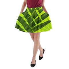 Frond Leaves Tropical Nature Plant A-line Pocket Skirt by Amaryn4rt