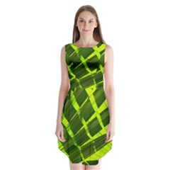 Frond Leaves Tropical Nature Plant Sleeveless Chiffon Dress  