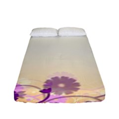 Floral Background Fitted Sheet (full/ Double Size)