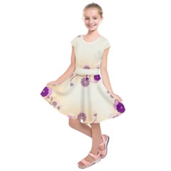 Floral Background Kids  Short Sleeve Dress