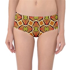 Geometry Shape Retro Trendy Symbol Mid-waist Bikini Bottoms by Amaryn4rt