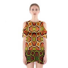 Geometry Shape Retro Trendy Symbol Shoulder Cutout One Piece by Amaryn4rt