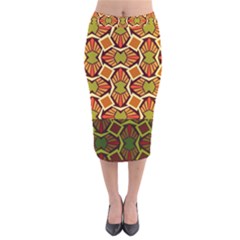 Geometry Shape Retro Trendy Symbol Velvet Midi Pencil Skirt by Amaryn4rt