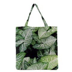 Green Leaves Nature Pattern Plant Grocery Tote Bag by Amaryn4rt