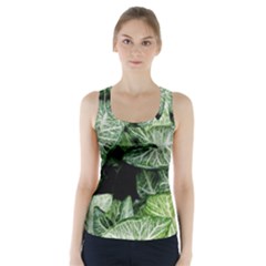 Green Leaves Nature Pattern Plant Racer Back Sports Top