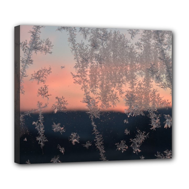 Hardest Frost Winter Cold Frozen Deluxe Canvas 24  x 20  