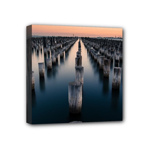 Logs Nature Pattern Pillars Shadow Mini Canvas 4  X 4  by Amaryn4rt