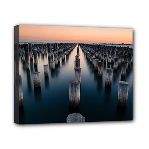 Logs Nature Pattern Pillars Shadow Canvas 10  X 8  by Amaryn4rt